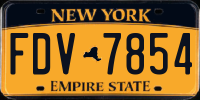 NY license plate FDV7854