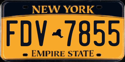 NY license plate FDV7855