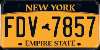 NY license plate FDV7857