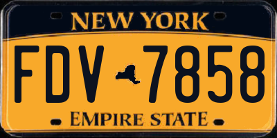 NY license plate FDV7858
