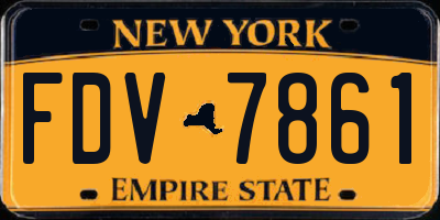 NY license plate FDV7861