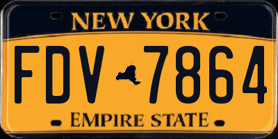 NY license plate FDV7864