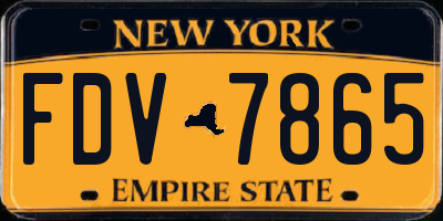 NY license plate FDV7865