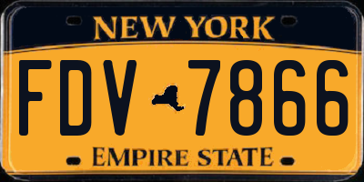 NY license plate FDV7866