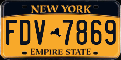 NY license plate FDV7869
