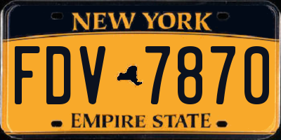 NY license plate FDV7870