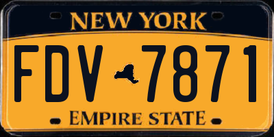 NY license plate FDV7871
