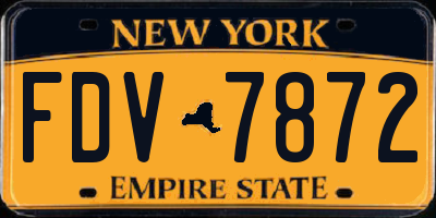 NY license plate FDV7872