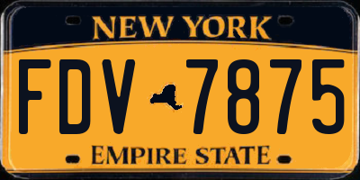 NY license plate FDV7875