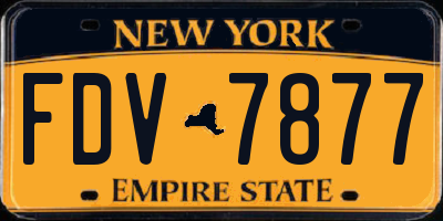 NY license plate FDV7877
