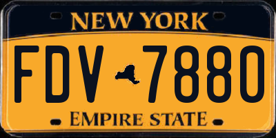 NY license plate FDV7880