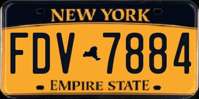 NY license plate FDV7884