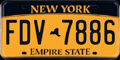 NY license plate FDV7886