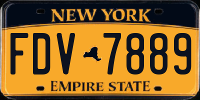 NY license plate FDV7889
