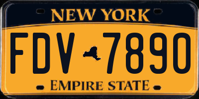 NY license plate FDV7890