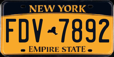 NY license plate FDV7892