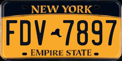 NY license plate FDV7897
