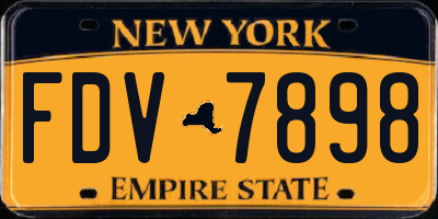 NY license plate FDV7898