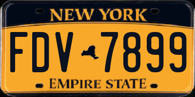 NY license plate FDV7899