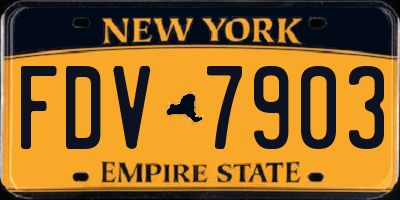 NY license plate FDV7903