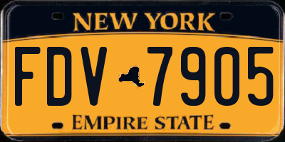 NY license plate FDV7905