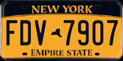 NY license plate FDV7907