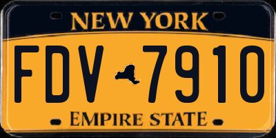 NY license plate FDV7910