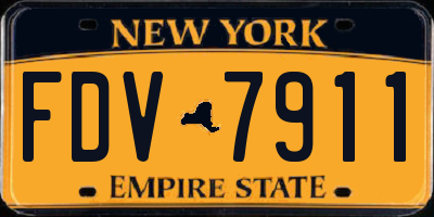 NY license plate FDV7911