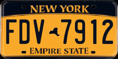 NY license plate FDV7912