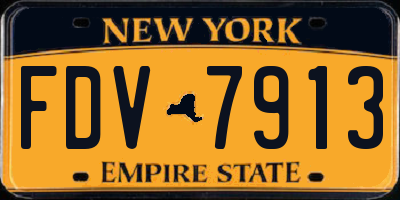 NY license plate FDV7913
