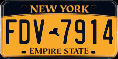 NY license plate FDV7914