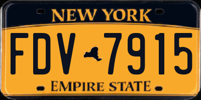 NY license plate FDV7915