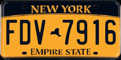 NY license plate FDV7916