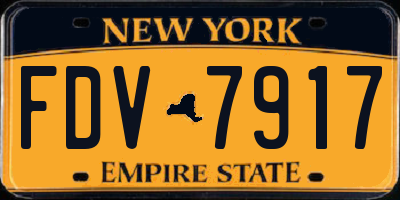 NY license plate FDV7917