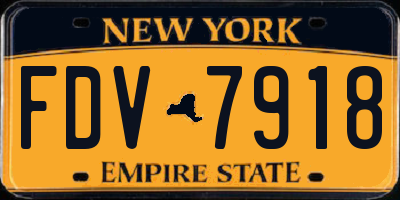 NY license plate FDV7918