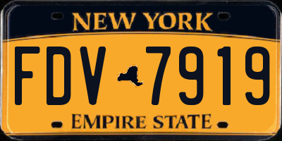 NY license plate FDV7919