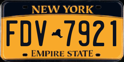 NY license plate FDV7921