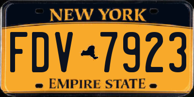 NY license plate FDV7923