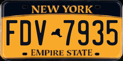 NY license plate FDV7935