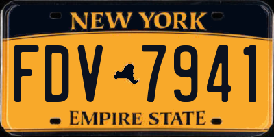 NY license plate FDV7941