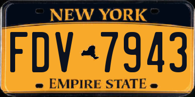 NY license plate FDV7943