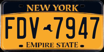 NY license plate FDV7947