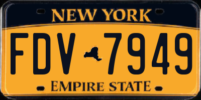 NY license plate FDV7949