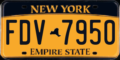 NY license plate FDV7950