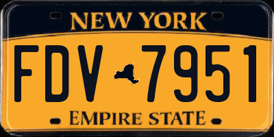 NY license plate FDV7951