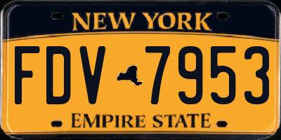 NY license plate FDV7953
