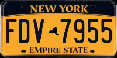 NY license plate FDV7955