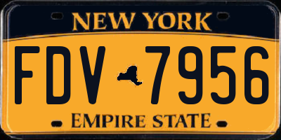 NY license plate FDV7956
