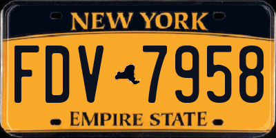 NY license plate FDV7958