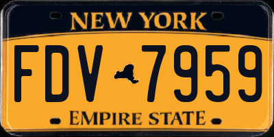 NY license plate FDV7959